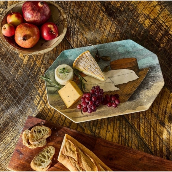 John Derian NWT Hexagon Melamine Cheese Serving Platter BPA-free 15"x10" - Picture 2 of 5